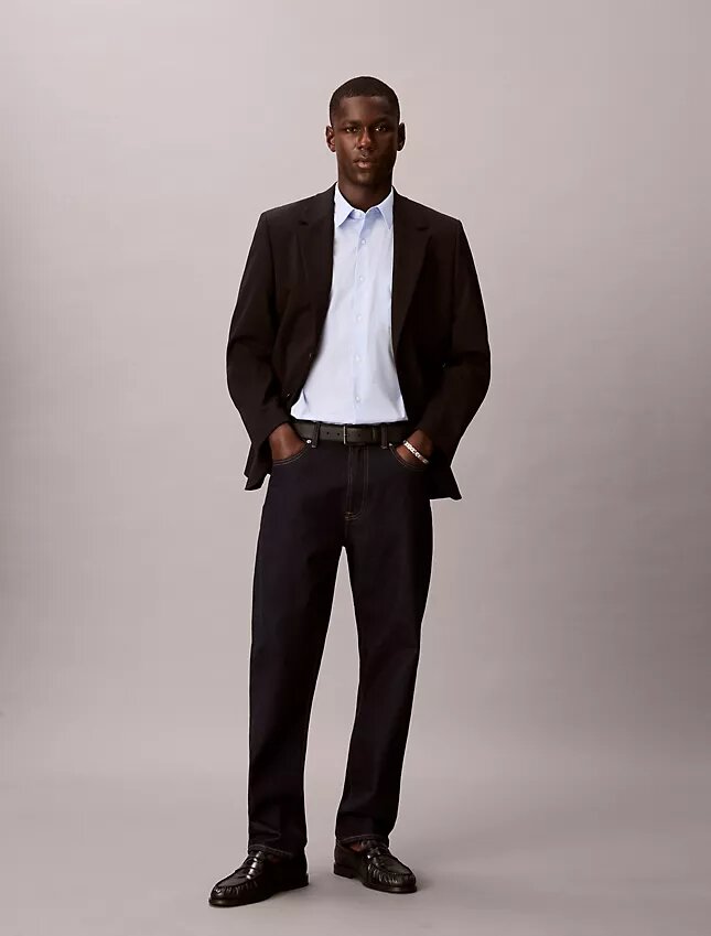 Cotton Stretch koszula z elastycznego materiału w wąskie paski, zapinana na guziki Cotton Stretch koszula z elastycznego materiału w wąskie paski, zapinana na guziki