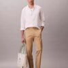 Cotton Stretch spodnie z elastycznym materiałem o prostym kroju Cotton Stretch spodnie z elastycznym materiałem o prostym kroju