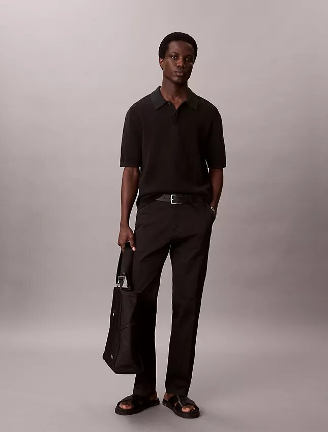Cotton Stretch spodnie z elastycznym materiałem o prostym kroju Cotton Stretch spodnie z elastycznym materiałem o prostym kroju