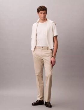 Cotton Stretch spodnie z elastycznym materiałem o prostym kroju
