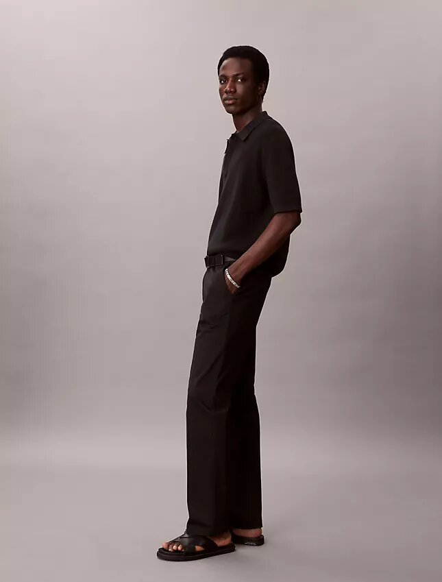 Cotton Stretch spodnie z elastycznym materiałem o prostym kroju Cotton Stretch spodnie z elastycznym materiałem o prostym kroju