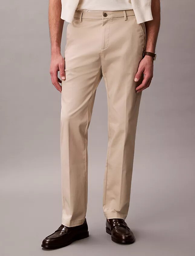 Cotton Stretch spodnie z elastycznym materiałem o prostym kroju Cotton Stretch spodnie z elastycznym materiałem o prostym kroju