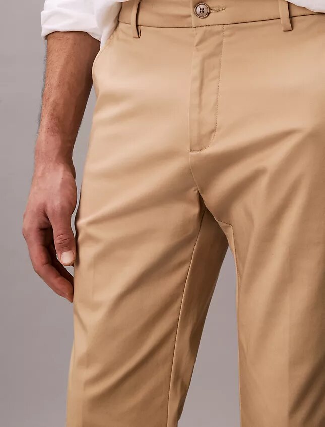 Cotton Stretch spodnie z elastycznym materiałem o prostym kroju Cotton Stretch spodnie z elastycznym materiałem o prostym kroju