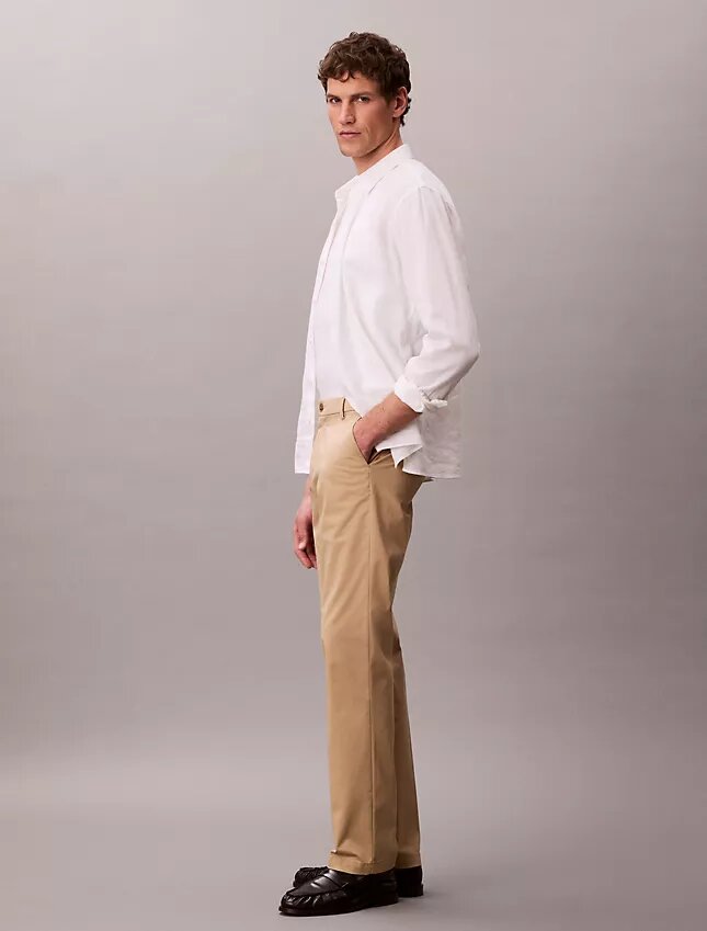 Cotton Stretch spodnie z elastycznym materiałem o prostym kroju Cotton Stretch spodnie z elastycznym materiałem o prostym kroju