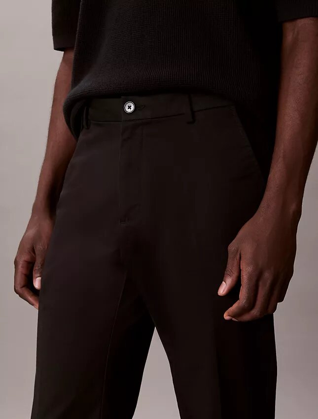 Cotton Stretch spodnie z elastycznym materiałem o prostym kroju Cotton Stretch spodnie z elastycznym materiałem o prostym kroju