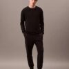 Czarna koszulka z okrągłym dekoltem CK Black Sleep Slim