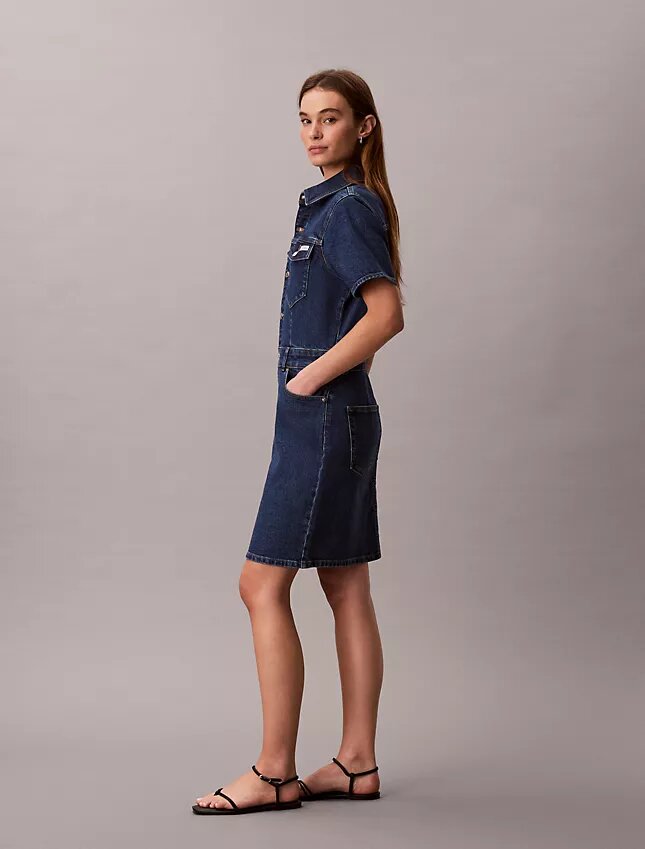 Denim mini trucker sukienka Denim mini trucker sukienka