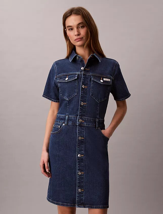 Denim mini trucker sukienka Denim mini trucker sukienka