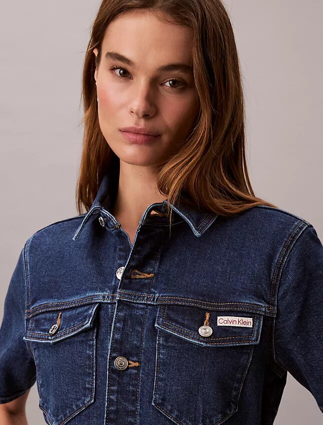 Denim mini trucker sukienka Denim mini trucker sukienka