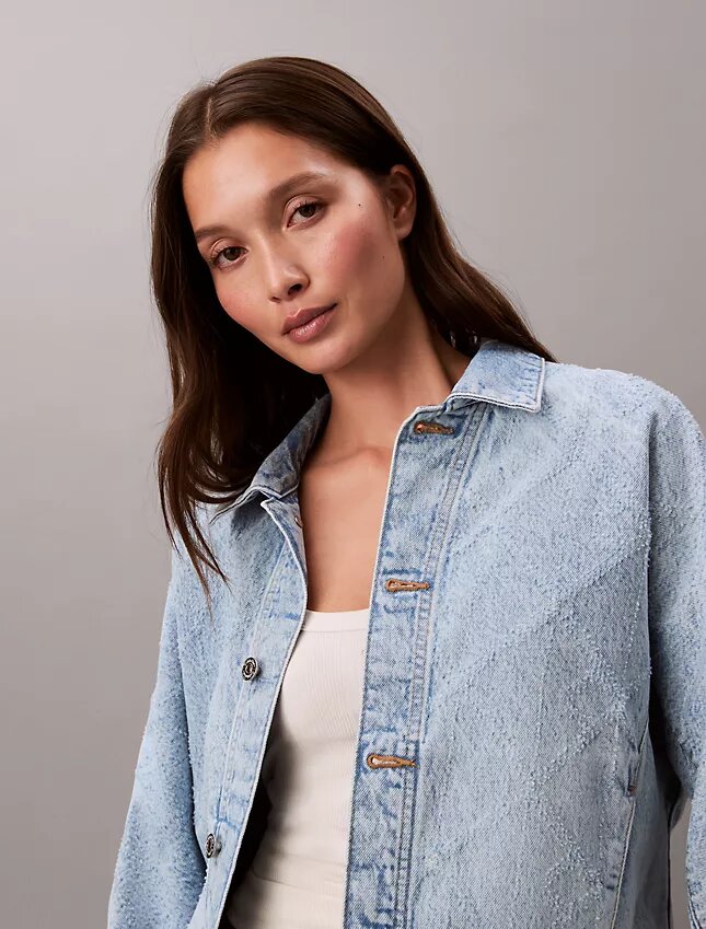 Denim Trucker Jacket o luźnym kroju Denim Trucker Jacket o luźnym kroju