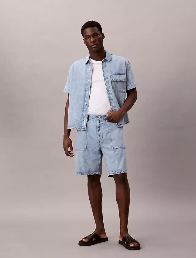 Denim Utility Shirt zapinany na guziki Denim Utility Shirt zapinany na guziki