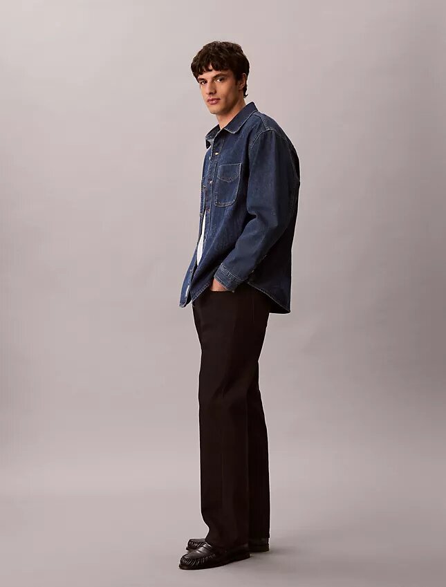 Denimowa koszula oversize z nadrukiem Monogramu 90S Denimowa koszula oversize z nadrukiem Monogramu 90S
