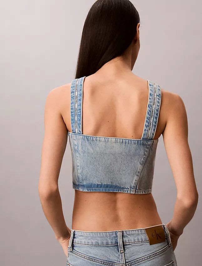 Denimowa koszulka bez rękawów w stylu trucker Denimowa koszulka bez rękawów w stylu trucker