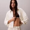 Dżinsowa Trucker Jacket z wiązaniem Dżinsowa Trucker Jacket z wiązaniem