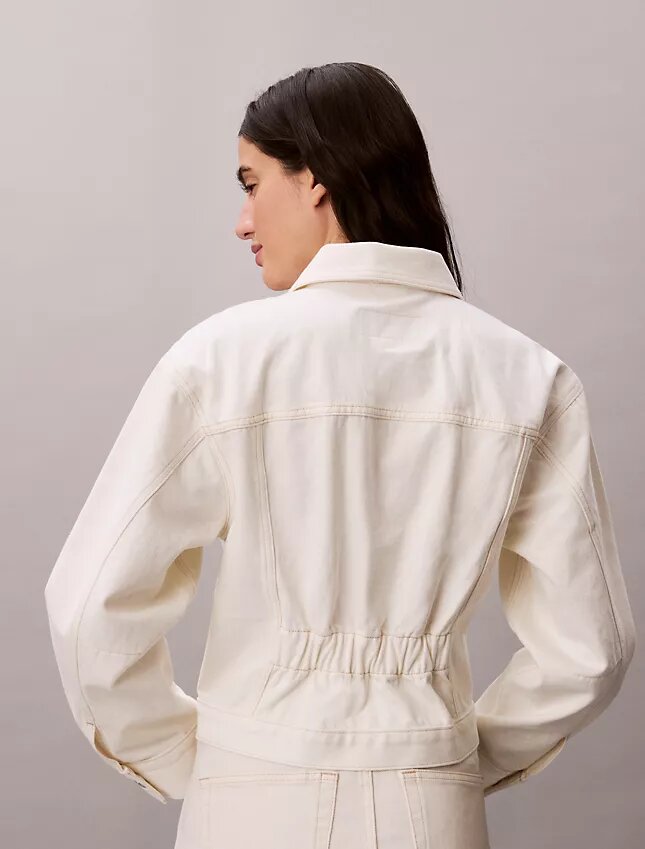 Dżinsowa Trucker Jacket z wiązaniem Dżinsowa Trucker Jacket z wiązaniem