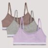 Dziewczynki 3 sztuk bawełnianych, Cotton Stretch, krótkich biustonoszy typu Bralette Dziewczynki 3 sztuk bawełnianych, Cotton Stretch, krótkich biustonoszy typu Bralette