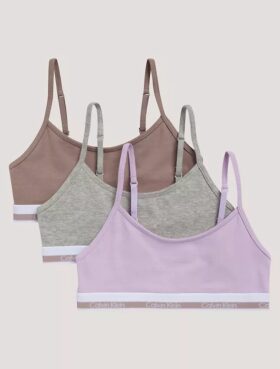 Dziewczynki 3 sztuk bawełnianych, Cotton Stretch, krótkich biustonoszy typu Bralette
