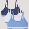Dziewczynki 3 sztuk bawełnianych, Cotton Stretch, krótkich biustonoszy typu Bralette Dziewczynki 3 sztuk bawełnianych, Cotton Stretch, krótkich biustonoszy typu Bralette
