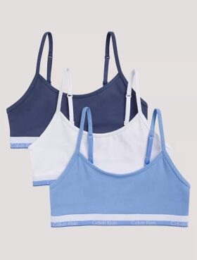 Dziewczynki 3 sztuk bawełnianych, Cotton Stretch, krótkich biustonoszy typu Bralette