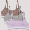 Dziewczynki 3 sztuk bawełnianych, Cotton Stretch, krótkich biustonoszy typu Bralette Dziewczynki 3 sztuk bawełnianych, Cotton Stretch, krótkich biustonoszy typu Bralette