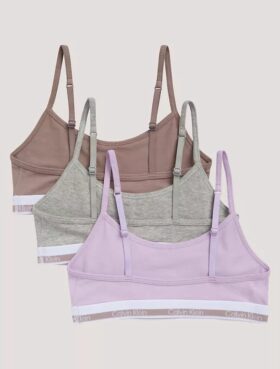 Dziewczynki 3 sztuk bawełnianych, Cotton Stretch, krótkich biustonoszy typu Bralette
