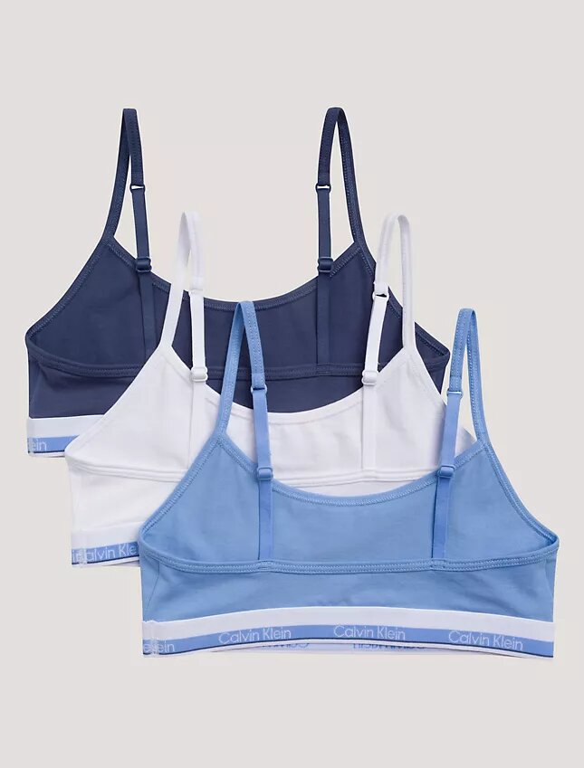 Dziewczynki 3 sztuk bawełnianych, Cotton Stretch, krótkich biustonoszy typu Bralette Dziewczynki 3 sztuk bawełnianych, Cotton Stretch, krótkich biustonoszy typu Bralette