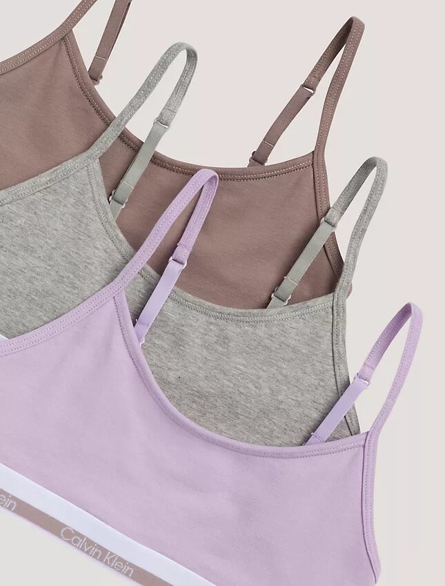 Dziewczynki 3 sztuk bawełnianych, Cotton Stretch, krótkich biustonoszy typu Bralette Dziewczynki 3 sztuk bawełnianych, Cotton Stretch, krótkich biustonoszy typu Bralette