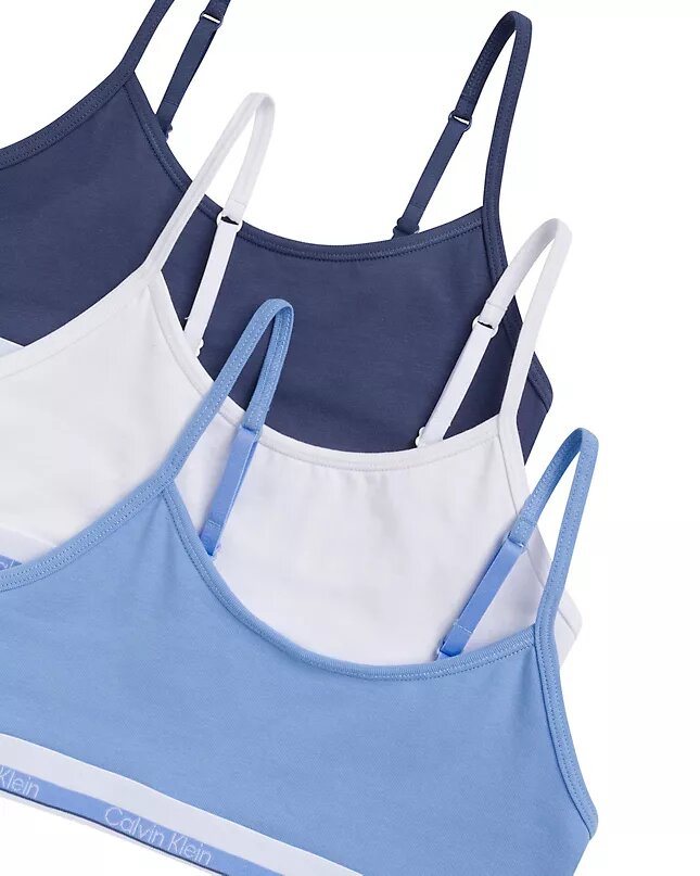 Dziewczynki 3 sztuk bawełnianych, Cotton Stretch, krótkich biustonoszy typu Bralette Dziewczynki 3 sztuk bawełnianych, Cotton Stretch, krótkich biustonoszy typu Bralette