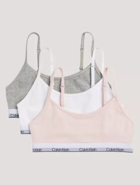 Dziewczynki Cotton Stretch 3 sztuk bawełnianych, elastycznych, krótkich Bralette bez podszewki