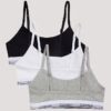 Dziewczynki Cotton Stretch 3 sztuk bawełnianych, elastycznych, krótkich Bralette bez podszewki