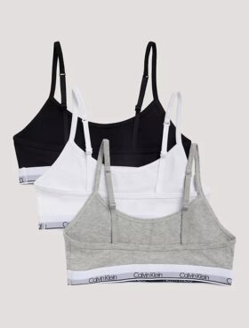 Dziewczynki Cotton Stretch 3 sztuk bawełnianych, elastycznych, krótkich Bralette bez podszewki
