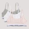 Dziewczynki Cotton Stretch 3 sztuk bawełnianych, elastycznych, krótkich Bralette bez podszewki