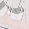 Dziewczynki Cotton Stretch 3 sztuk bawełnianych, elastycznych, krótkich Bralette bez podszewki