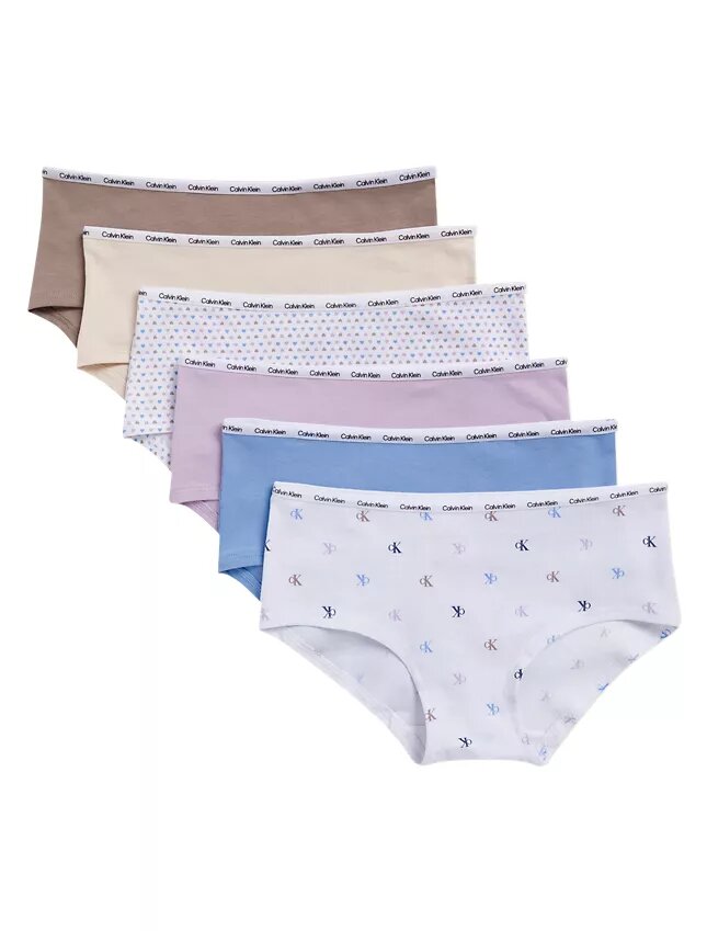 Dziewczynki Cotton Stretch Hipster, zestaw 6 sztuk Dziewczynki Cotton Stretch Hipster, zestaw 6 sztuk