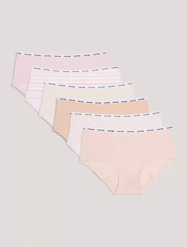 Dziewczynki Cotton Stretch Hipster, zestaw 6 sztuk Dziewczynki Cotton Stretch Hipster, zestaw 6 sztuk