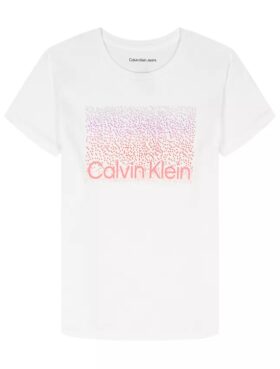 Dziewczynki klasyczna koszulka z nadrukiem logo w stylu ombre