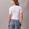 Elastyczna koszulka slim fit z nadrukiem monogramu z Modal Elastyczna koszulka slim fit z nadrukiem monogramu z Modal