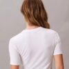 Elastyczna koszulka slim fit z nadrukiem monogramu z Modal Elastyczna koszulka slim fit z nadrukiem monogramu z Modal