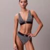 Elastyczny Bralette trójkątny z Microfiber z nadrukiem Monogramu i lekką podszewką Elastyczny Bralette trójkątny z Microfiber z nadrukiem Monogramu i lekką podszewką
