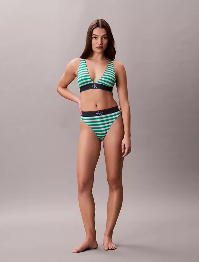 Elastyczny Bralette trójkątny z Microfiber z nadrukiem Monogramu i lekką podszewką Elastyczny Bralette trójkątny z Microfiber z nadrukiem Monogramu i lekką podszewką