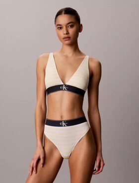 Elastyczny Bralette trójkątny z Microfiber z nadrukiem Monogramu i lekką podszewką Elastyczny Bralette trójkątny z Microfiber z nadrukiem Monogramu i lekką podszewką