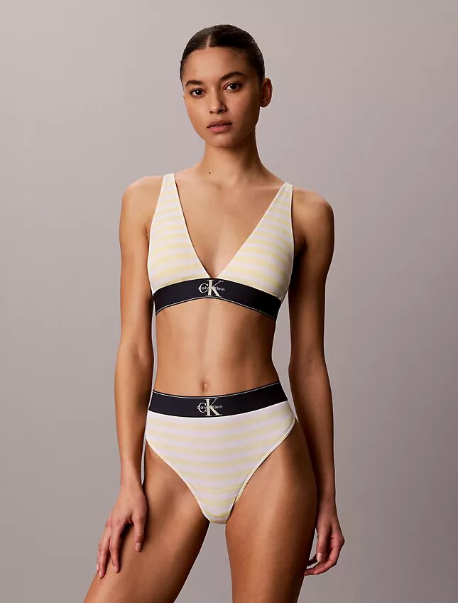 Elastyczny Bralette trójkątny z Microfiber z nadrukiem Monogramu i lekką podszewką Elastyczny Bralette trójkątny z Microfiber z nadrukiem Monogramu i lekką podszewką
