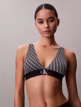 Elastyczny Bralette trójkątny z Microfiber z nadrukiem Monogramu i lekką podszewką Elastyczny Bralette trójkątny z Microfiber z nadrukiem Monogramu i lekką podszewką
