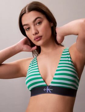 Elastyczny Bralette trójkątny z Microfiber z nadrukiem Monogramu i lekką podszewką Elastyczny Bralette trójkątny z Microfiber z nadrukiem Monogramu i lekką podszewką