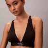 Elastyczny Bralette trójkątny z Microfiber z nadrukiem Monogramu i lekką podszewką Elastyczny Bralette trójkątny z Microfiber z nadrukiem Monogramu i lekką podszewką