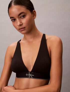 Elastyczny Bralette trójkątny z Microfiber z nadrukiem Monogramu i lekką podszewką Elastyczny Bralette trójkątny z Microfiber z nadrukiem Monogramu i lekką podszewką