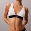 Elastyczny Bralette trójkątny z Microfiber z nadrukiem Monogramu i lekką podszewką Elastyczny Bralette trójkątny z Microfiber z nadrukiem Monogramu i lekką podszewką