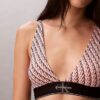 Elastyczny Bralette trójkątny z Microfiber z nadrukiem Monogramu i lekką podszewką Elastyczny Bralette trójkątny z Microfiber z nadrukiem Monogramu i lekką podszewką
