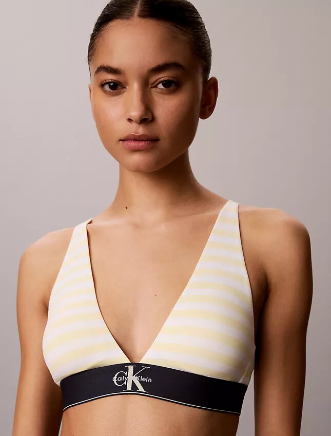 Elastyczny Bralette trójkątny z Microfiber z nadrukiem Monogramu i lekką podszewką Elastyczny Bralette trójkątny z Microfiber z nadrukiem Monogramu i lekką podszewką