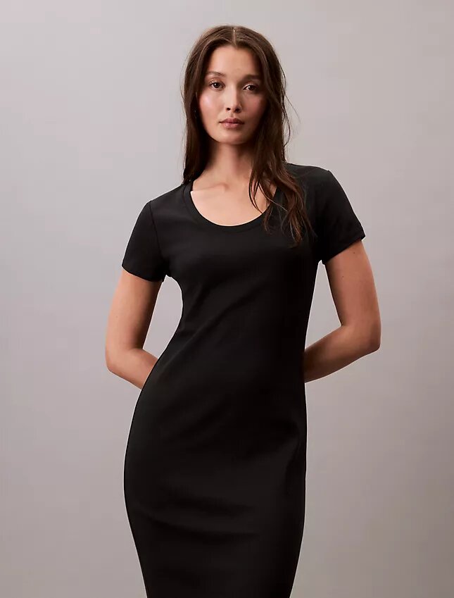 Elegancka bawełniana sukienka midi Elegancka bawełniana sukienka midi